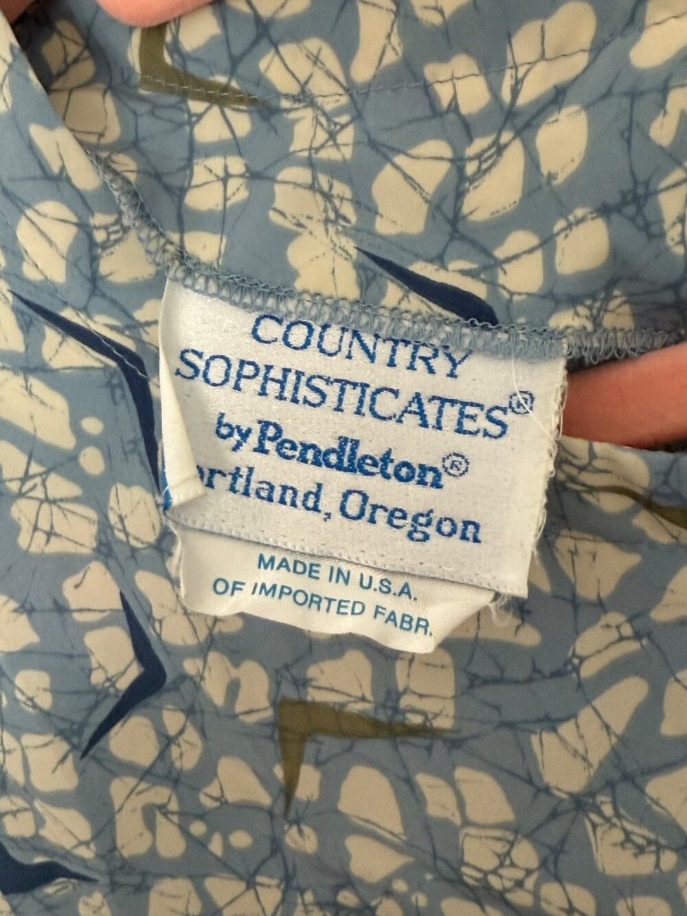 Vintage Country Sophisticates Made in the U.S.A. Long Sleeve Blouse XL Blue - Picture 5 of 9